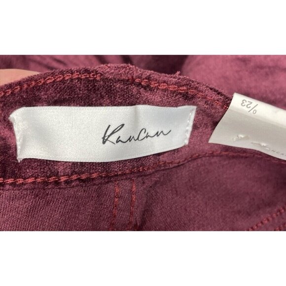 NWT KanCan Women's Ginny Mid Rise Velvet Ankle Skinny Burgundy Pants Size 23 - Picture 10 of 12